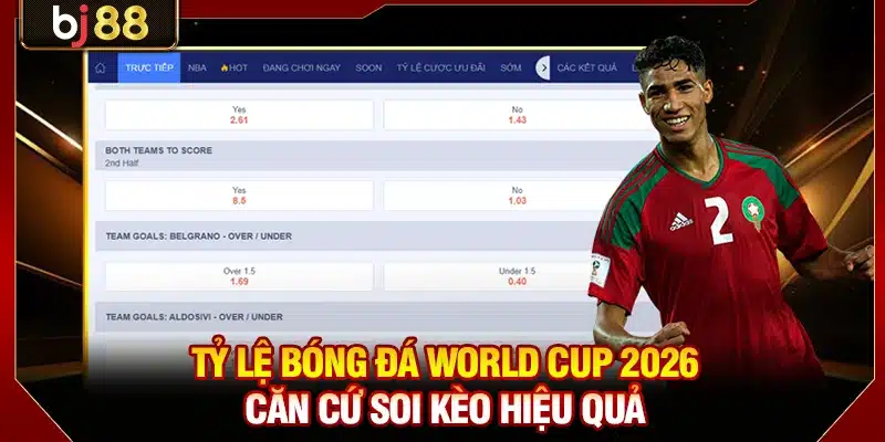 Tỷ lệ Bóng Đá World Cup 2026 - Căn Cứ Soi kèo Hiệu Quả 1 Tỷ lệ Bóng Đá World Cup 2026